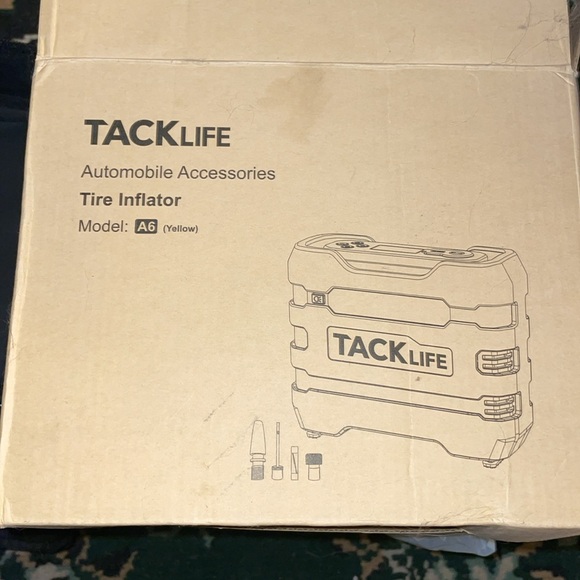 TACKLIFE A6 Car Tire Inflator 12V DC Portable Air Compressor Orange (NIB) - Picture 6 of 6